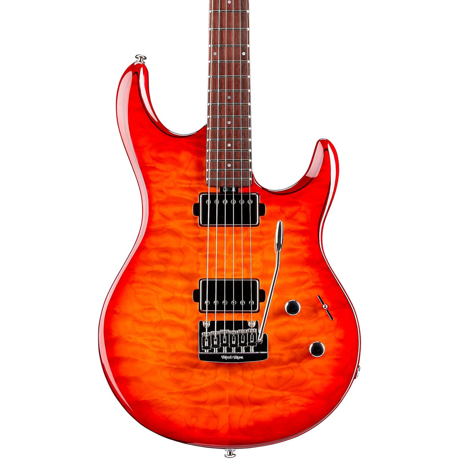 Ernie Ball Music Man Luke 3 HH Quilt Maple Top Электрогитара с накладкой на гриф из палисандра Cherry Burst
Ernie Ball Music Man Luke 3 HH Quilt Maple Top Электрогитара с накладкой на гриф из палисандра Cherry Burst