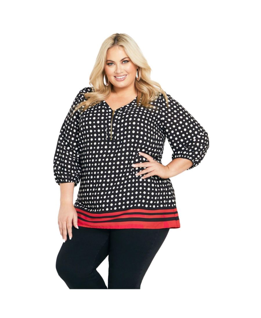 Женская блузка Malia с застежкой-молнией по краю AVENUE, Black red
Женская блузка Malia с застежкой-молнией по краю AVENUE, Black red