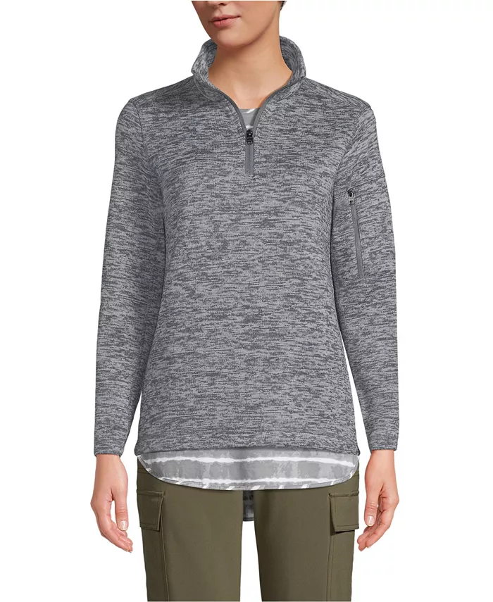 Женский свитер из флиса с застежкой-молнией на четверть длины Lands' End, серый
Женский свитер из флиса с застежкой-молнией на четверть длины Lands' End, серый