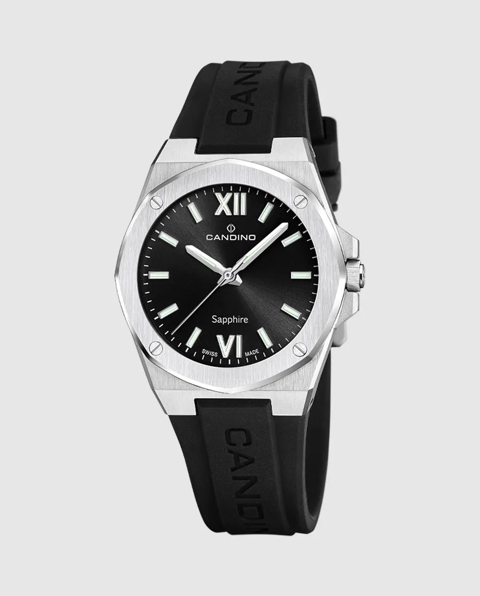C4777/5 Женские повседневные черные резиновые часы Candino, черный
C4777/5 Женские повседневные черные резиновые часы Candino, черный