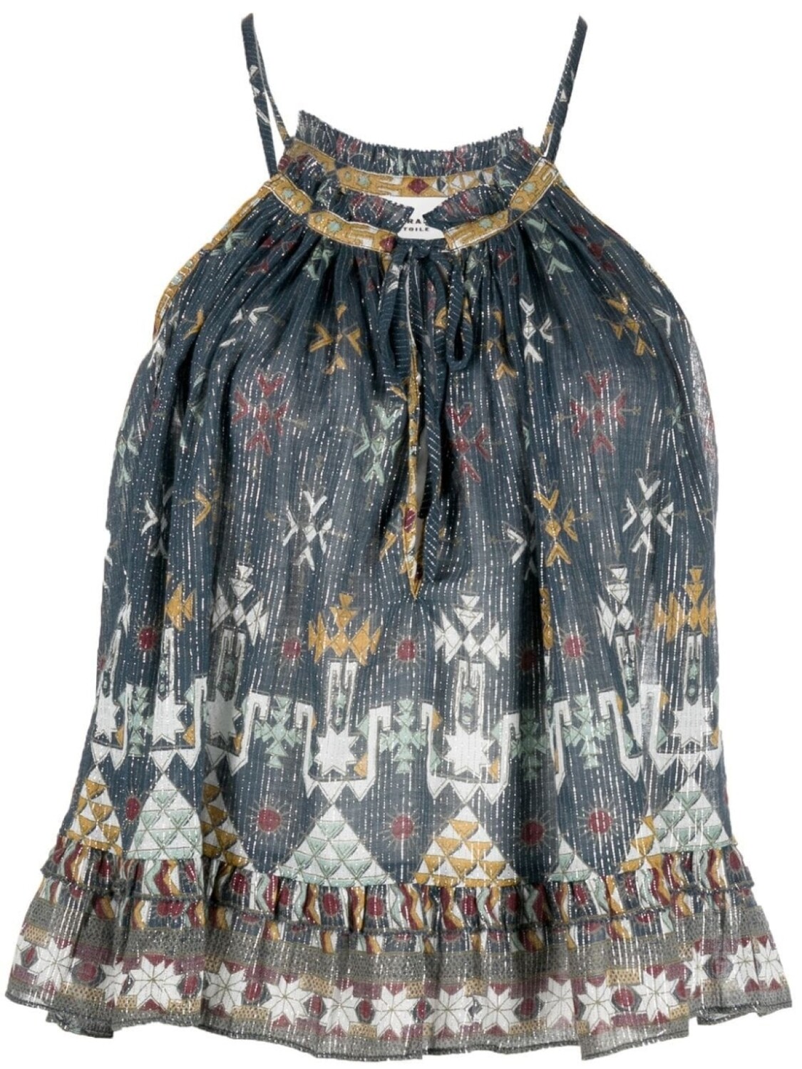 Marant Étoile расклешенный топ с геометричным принтом и вырезом халтер, синий
Marant Étoile расклешенный топ с геометричным принтом и вырезом халтер, синий