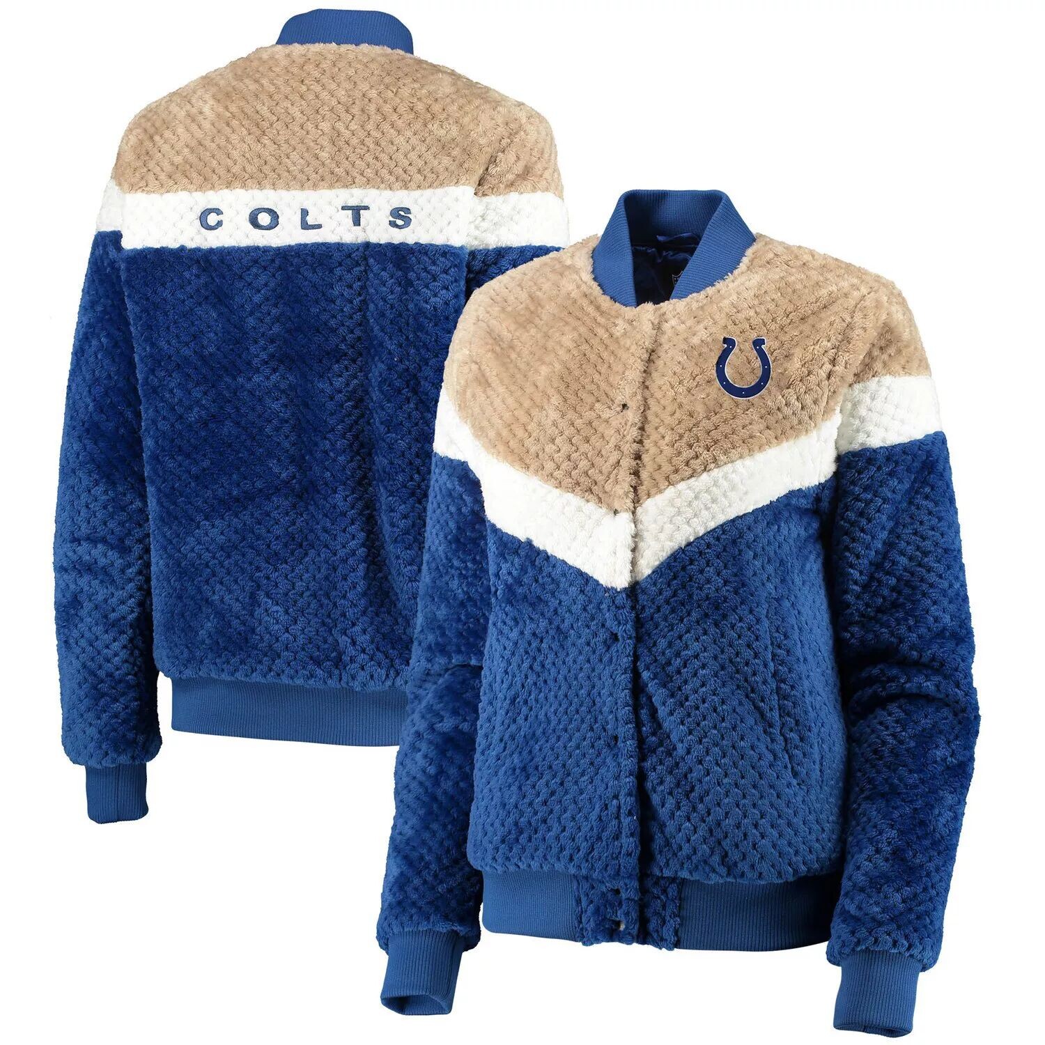 Женская куртка на кнопках G-III 4Her от Carl Banks Royal/Cream Indianapolis Colts Riot Squad Sherpa G-III
Женская куртка на кнопках G-III 4Her от Carl Banks Royal/Cream Indianapolis Colts Riot Squad Sherpa G-III