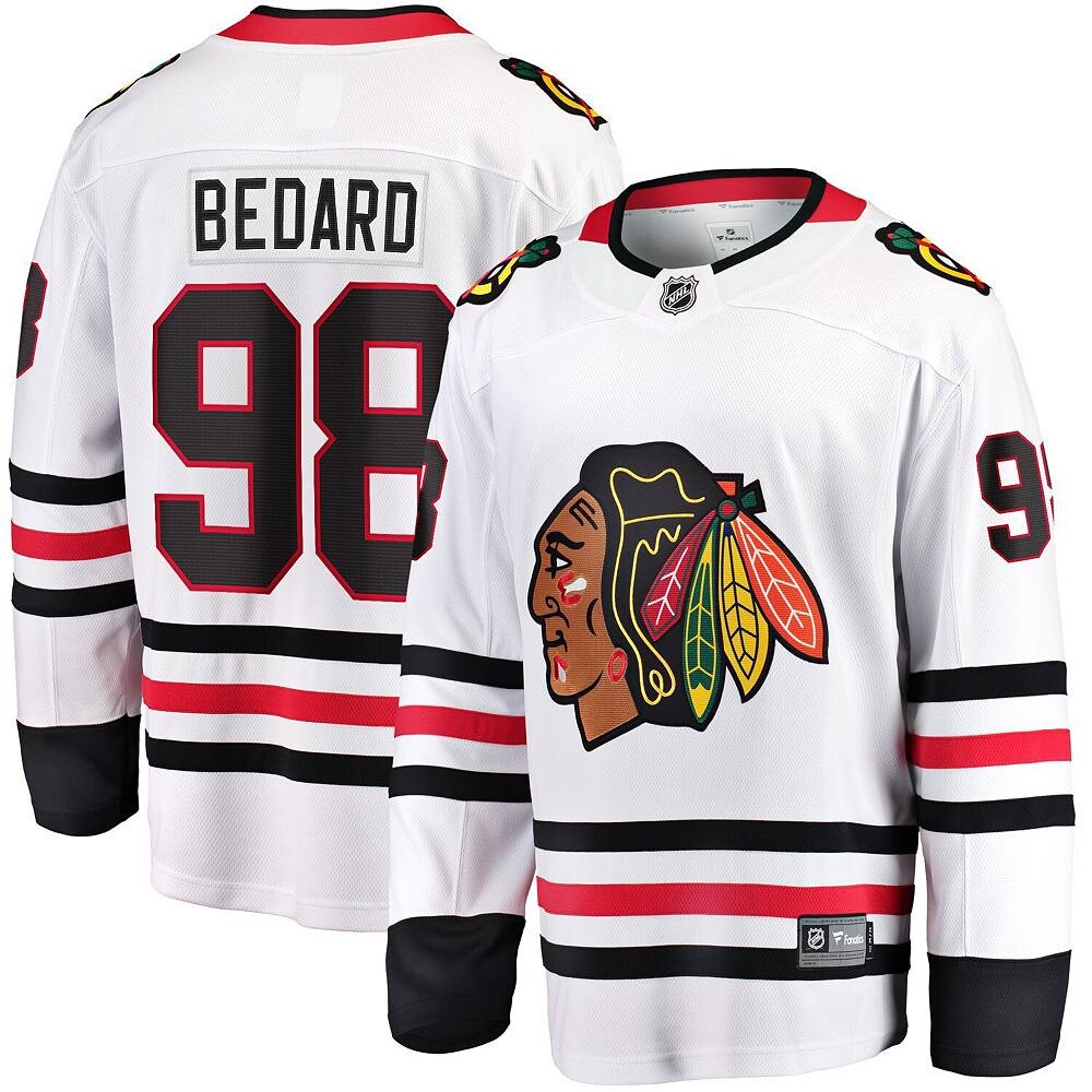 Мужская белая футболка с логотипом Fanatics Connor Bedard Chicago Blackhawks для отколовшегося игрока, цвет Hwk White
Мужская белая футболка с логотипом Fanatics Connor Bedard Chicago Blackhawks для отколовшегося игрока, цвет Hwk White