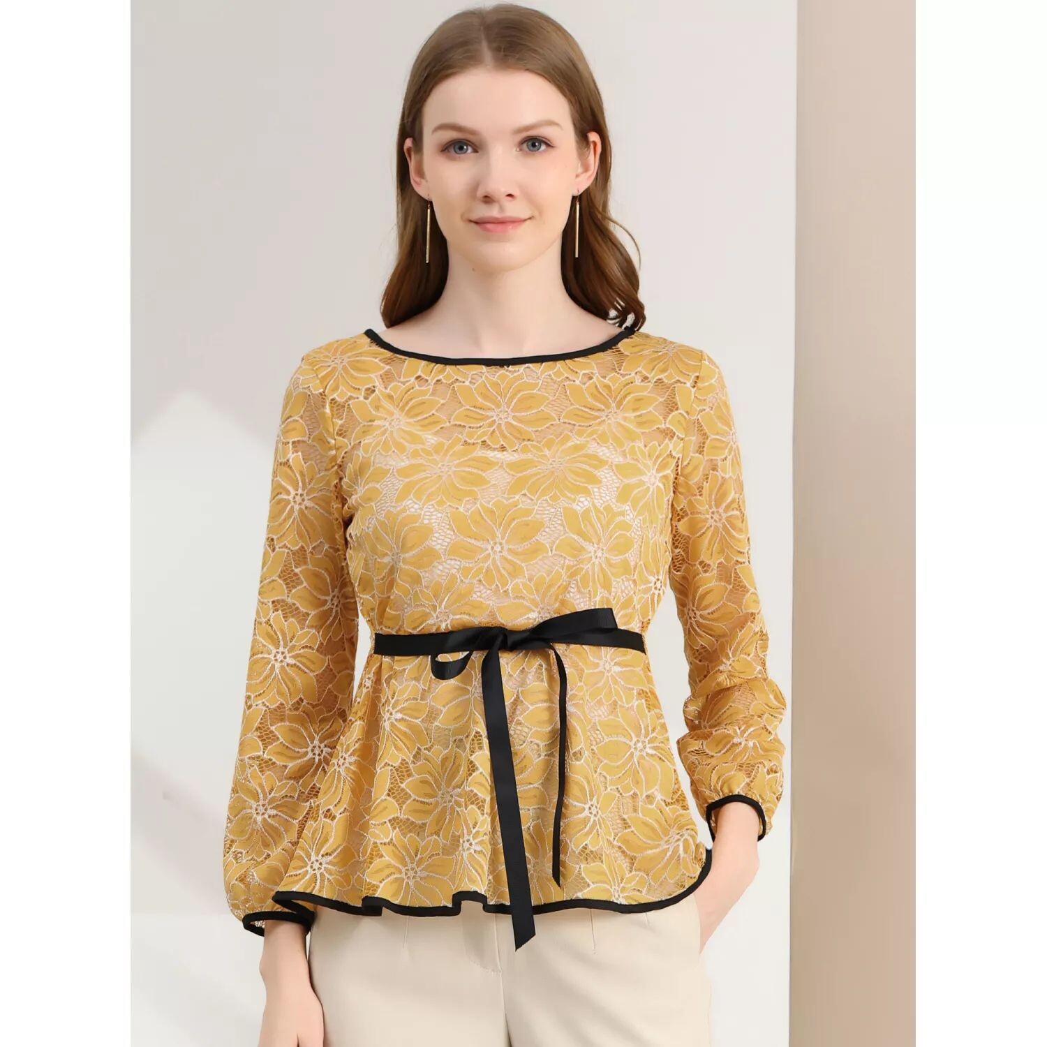 Женские элегантные блузки с завязками на талии и длинными рукавами ко Дню святого Валентина, кружевные блузки с баской ALLEGRA K, розовый
Женские элегантные блузки с завязками на талии и длинными рукавами ко Дню святого Валентина, кружевные блузки с баской ALLEGRA K, розовый