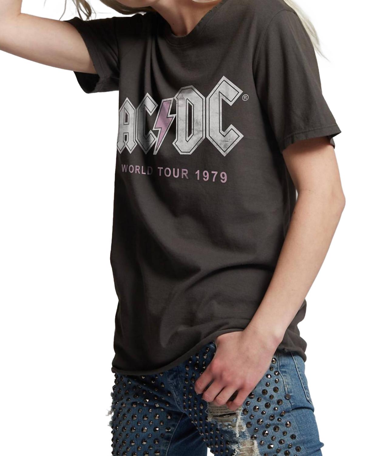 Футболка AC/DC с туром 1979 года в винтажном черном цвете Recycled Karma 
Футболка AC/DC с туром 1979 года в винтажном черном цвете Recycled Karma