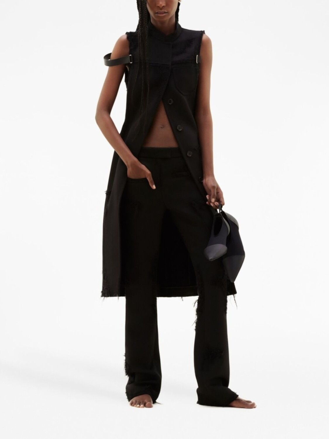 Courrèges пальто из вирджинской шерсти без рукавов, черный
Courrèges пальто из вирджинской шерсти без рукавов, черный