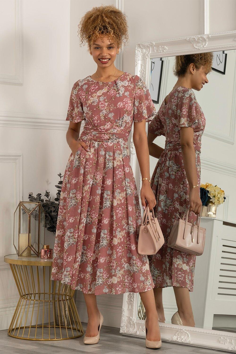 Шифоновое платье Nadine с цветочным принтом Jolie Moi, фиолетовый 
Шифоновое платье Nadine с цветочным принтом Jolie Moi, фиолетовый