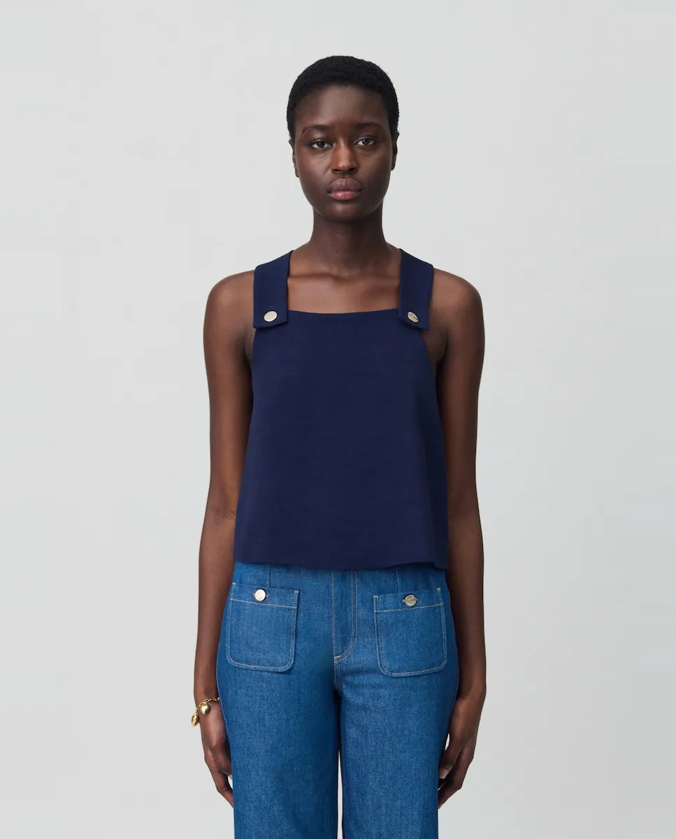 Женский топ прямого покроя Claudie Pierlot, тёмно-синий
Женский топ прямого покроя Claudie Pierlot, тёмно-синий