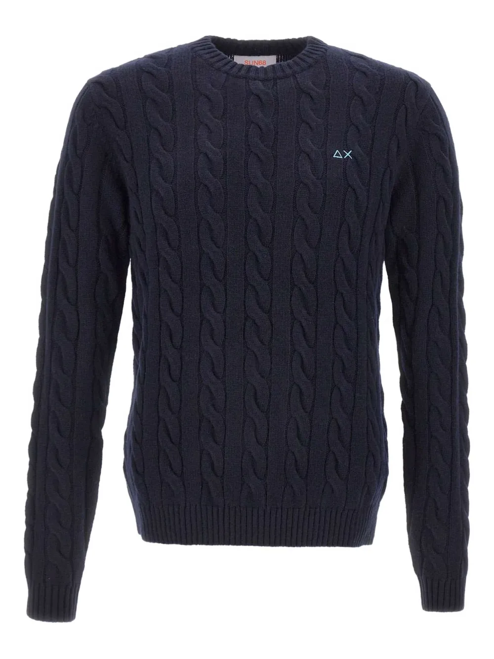 Свитер фактурной вязки с логотипом Sun68, синий
Свитер фактурной вязки с логотипом Sun68, синий