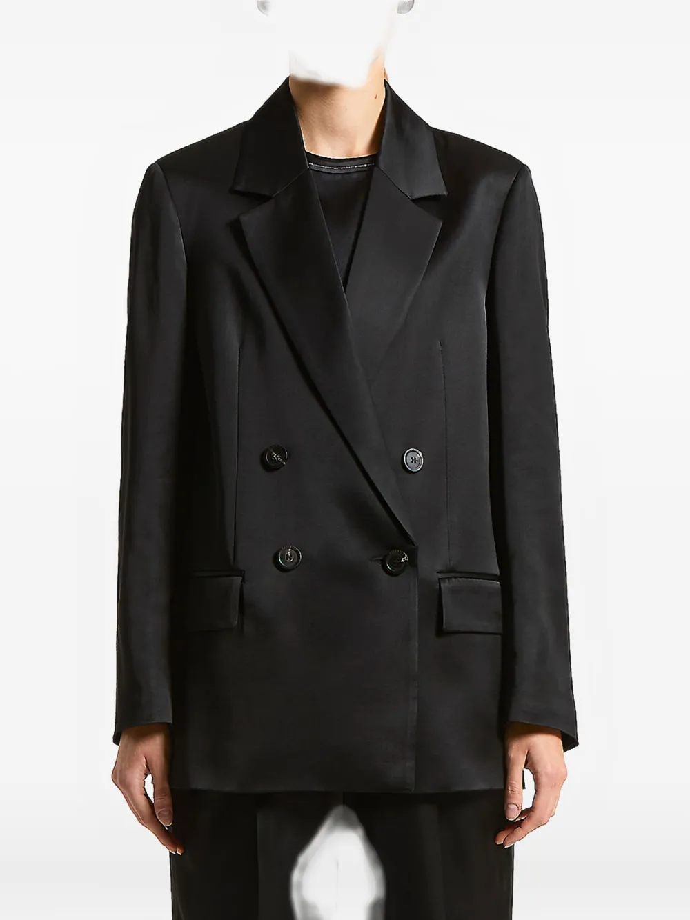 Двубортный блейзер с карманами Peserico, черный
Двубортный блейзер с карманами Peserico, черный