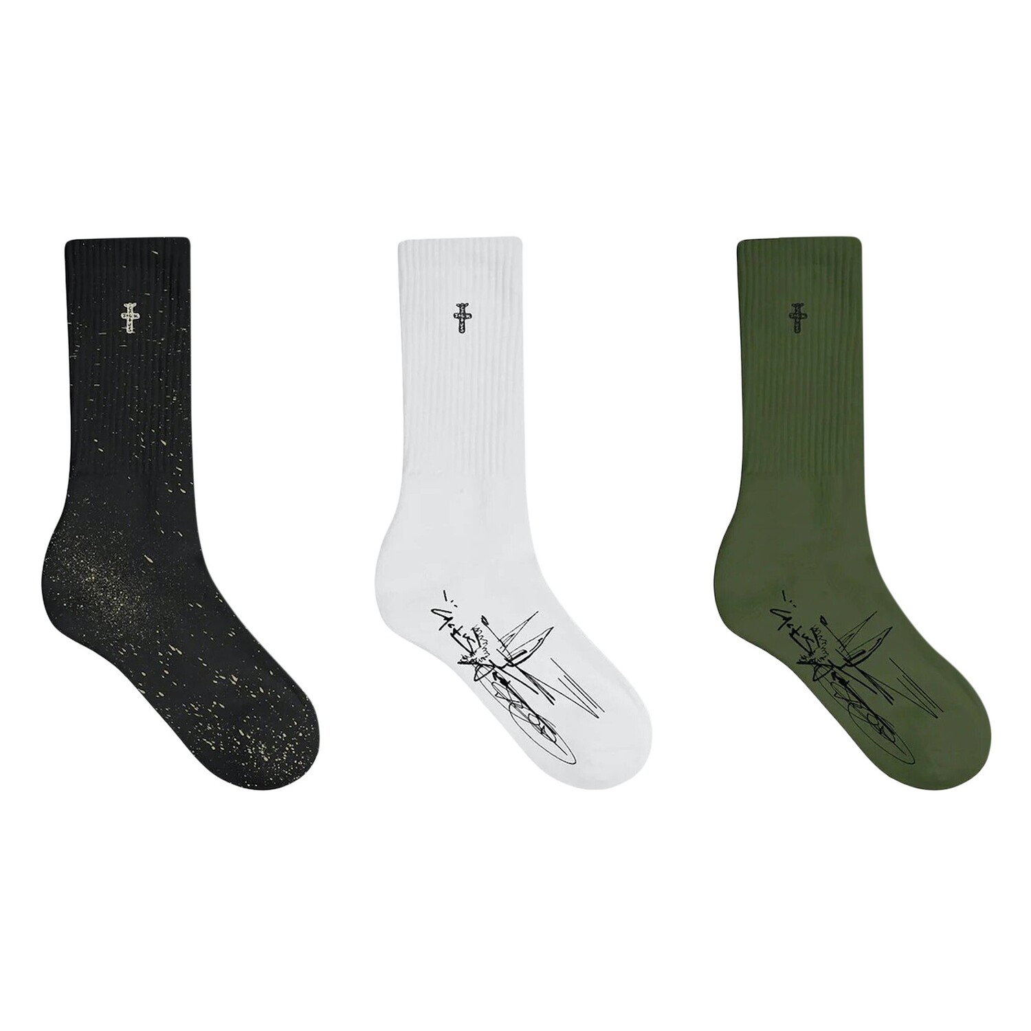 Носки Cactus Jack от Travis Scott Splatter, Многоцветные 
Носки Cactus Jack от Travis Scott Splatter, Многоцветные