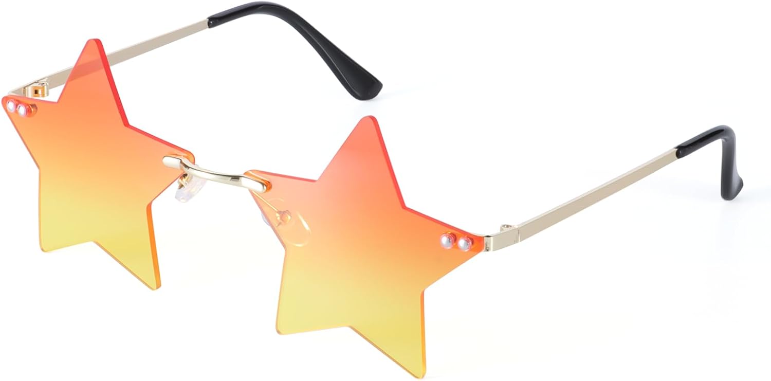 Солнцезащитные очки без оправы со звездами, разноцветные солнцезащитные очки для женщин, очки с пентаграммой, сувенир для вечеринки на Хэллоуин, очки со звездами Dazzleimart, Orange Yellow
Солнцезащитные очки без оправы со звездами, разноцветные солнцезащитные очки для женщин, очки с пентаграммой, сувенир для вечеринки на Хэллоуин, очки со звездами Dazzleimart, Orange Yellow