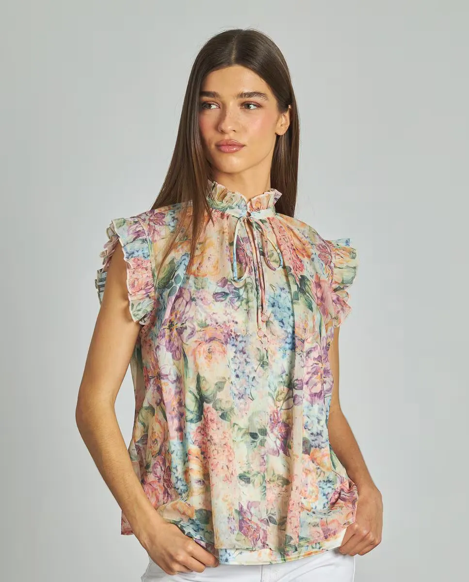 Струящаяся женская блузка с принтом, бантом на шее и V-образным вырезом Alma en Pena, розовый
Струящаяся женская блузка с принтом, бантом на шее и V-образным вырезом Alma en Pena, розовый