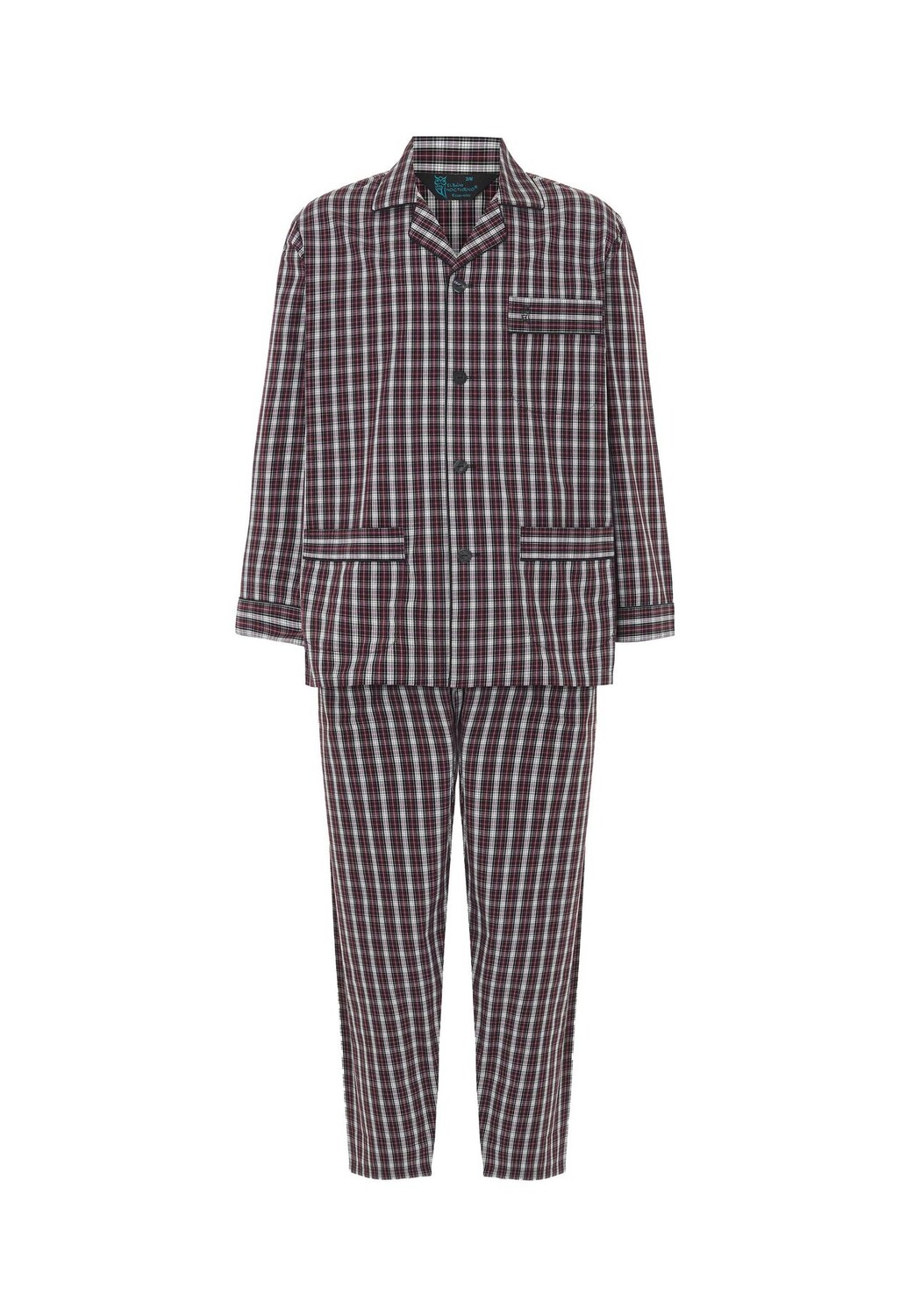 Мужские пижамы с длинным воротником с лацканами, поплин в клетку, красный El Búho NOCTURNO, красный 
Мужские пижамы с длинным воротником с лацканами, поплин в клетку, красный El Búho NOCTURNO, красный