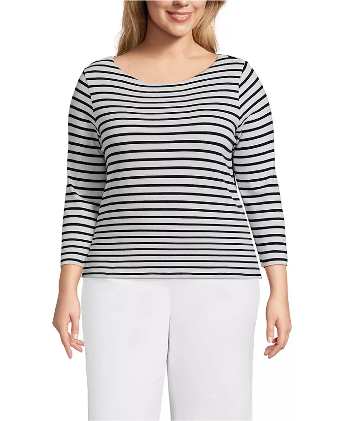 Топ из джерси Mariner размера Plus с вырезом-лодочкой Lands' End, белый
Топ из джерси Mariner размера Plus с вырезом-лодочкой Lands' End, белый