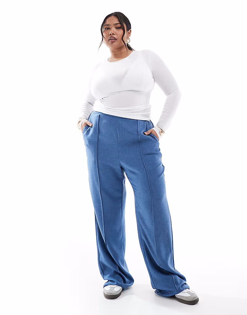 Широкие брюки ONLY Curve с декоративными швами синего цвета
Широкие брюки ONLY Curve с декоративными швами синего цвета