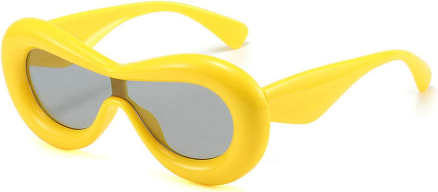 Willochra — большие цельные солнцезащитные очки конфетных цветов для женщин, модные очки с овальными линзами для мужчин, трендовые солнцезащитные очки желтого и розового цвета, Yellow
Willochra — большие цельные солнцезащитные очки конфетных цветов для женщин, модные очки с овальными линзами для мужчин, трендовые солнцезащитные очки желтого и розового цвета, Yellow