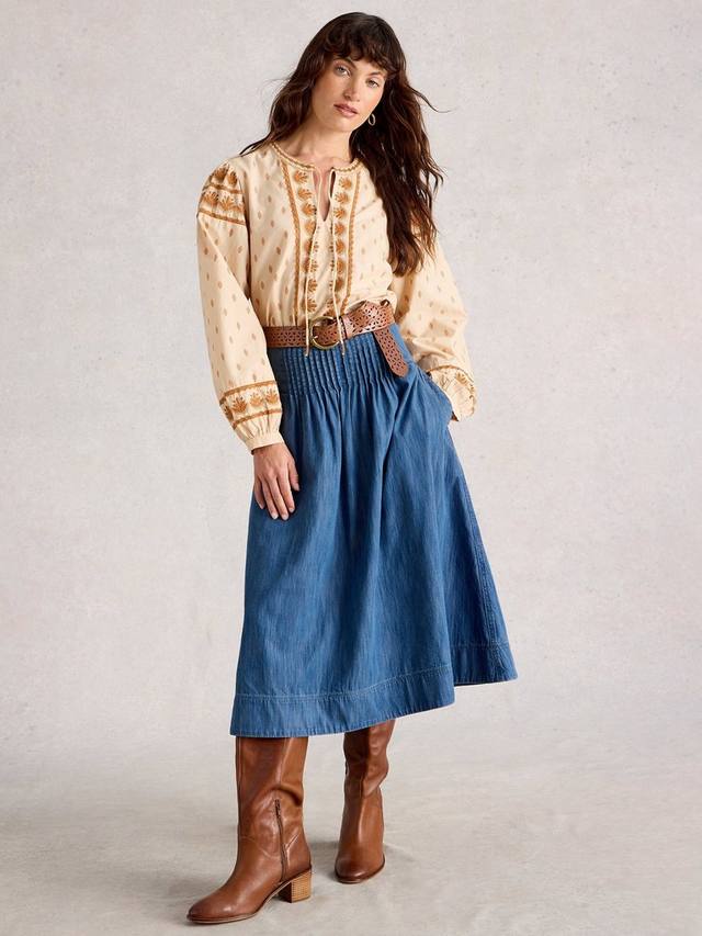 Шарлотта миди-юбка из органического хлопка White Stuff, Blue
Шарлотта миди-юбка из органического хлопка White Stuff, Blue