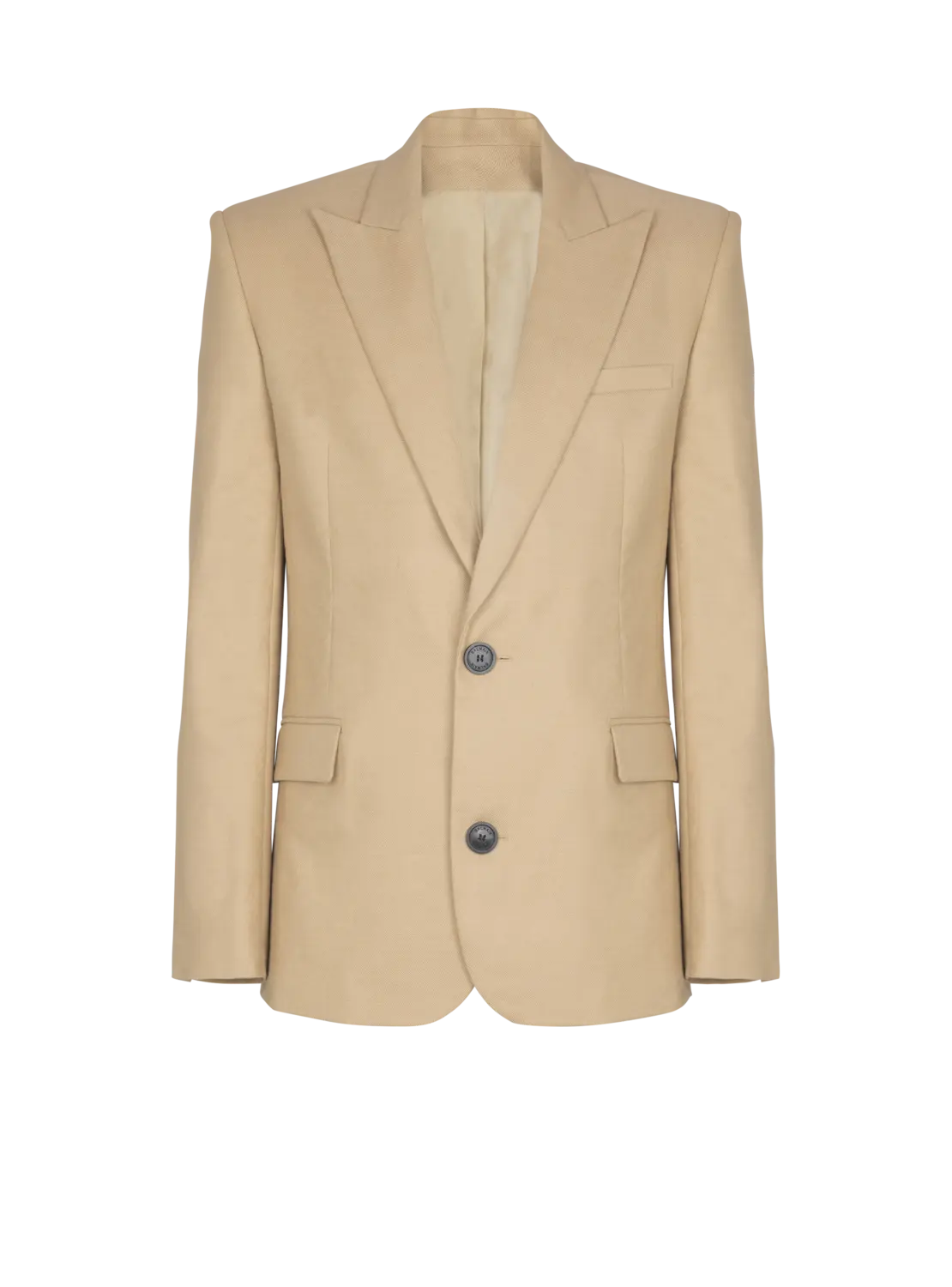 Канвасовый пиджак на двух пуговицах Balmain, бежевый
Канвасовый пиджак на двух пуговицах Balmain, бежевый