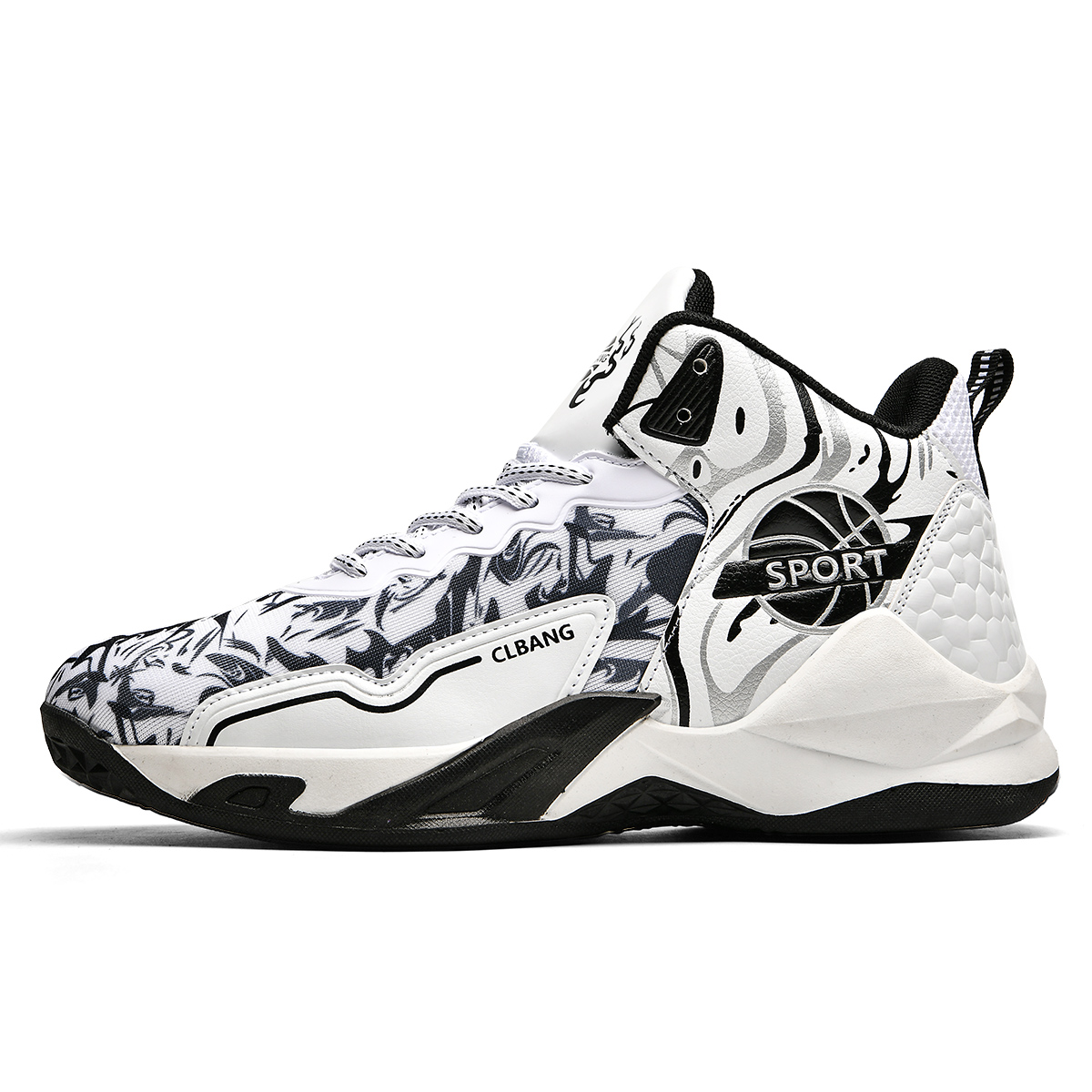 Wooden Rabbit Скользоустойчивые баскетбольные кроссовки Unisex High Top в бело-черном цвете, цвет White Black
Wooden Rabbit Скользоустойчивые баскетбольные кроссовки Unisex High Top в бело-черном цвете, цвет White Black