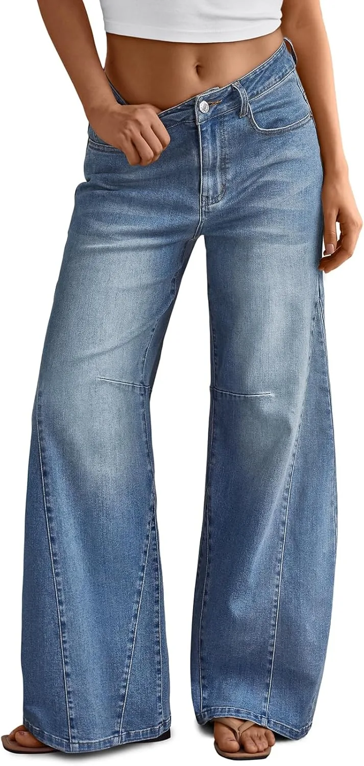 Trendy Queen женские джинсы с высокой талией и расклешенными штанинами
Trendy Queen женские джинсы с высокой талией и расклешенными штанинами