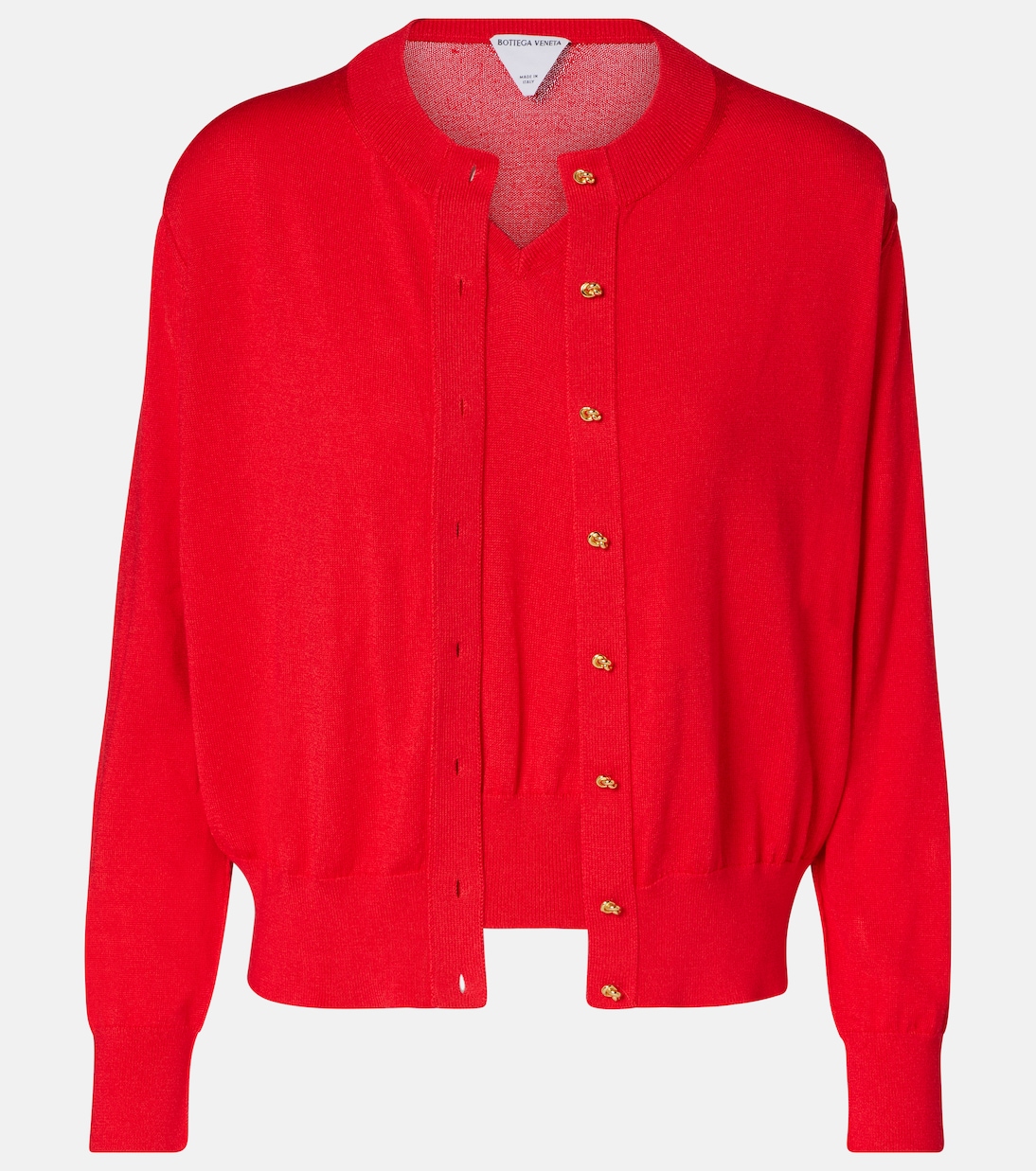 Комплект из свитера, жилета и кардигана с узлом Bottega Veneta, Cherry Tomato
Комплект из свитера, жилета и кардигана с узлом Bottega Veneta, Cherry Tomato
