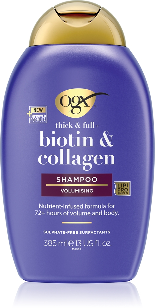 Шампунь с биотином и коллагеном для объема волос Ogx, 385 мл
Шампунь с биотином и коллагеном для объема волос Ogx, 385 мл