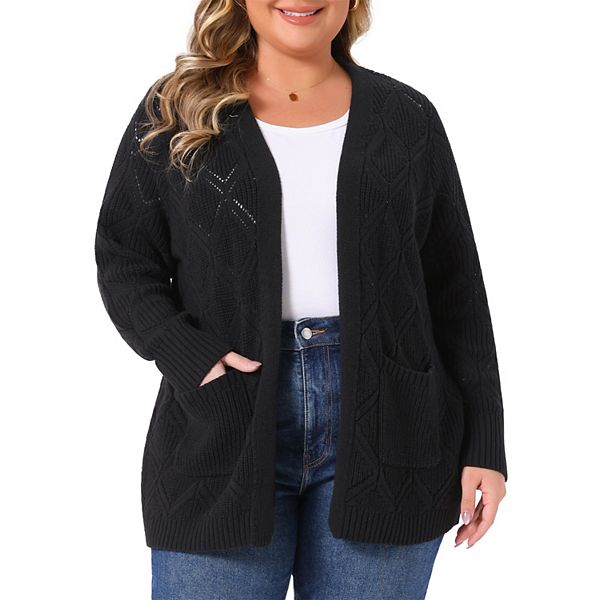 Кардиган женский Plus size с карманами, длинный рукав, открытый перед Agnes Orinda, Black
Кардиган женский Plus size с карманами, длинный рукав, открытый перед Agnes Orinda, Black