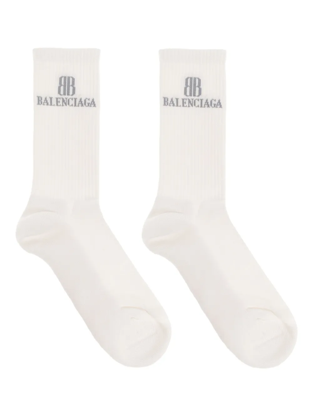 Носки в рубчик с вышитым логотипом Balenciaga, белый
Носки в рубчик с вышитым логотипом Balenciaga, белый