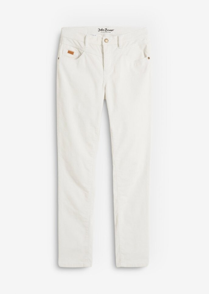 Брюки узкого кроя из эластичного вельвета с контрастной строчкой John Baner Jeanswear, белый
Брюки узкого кроя из эластичного вельвета с контрастной строчкой John Baner Jeanswear, белый