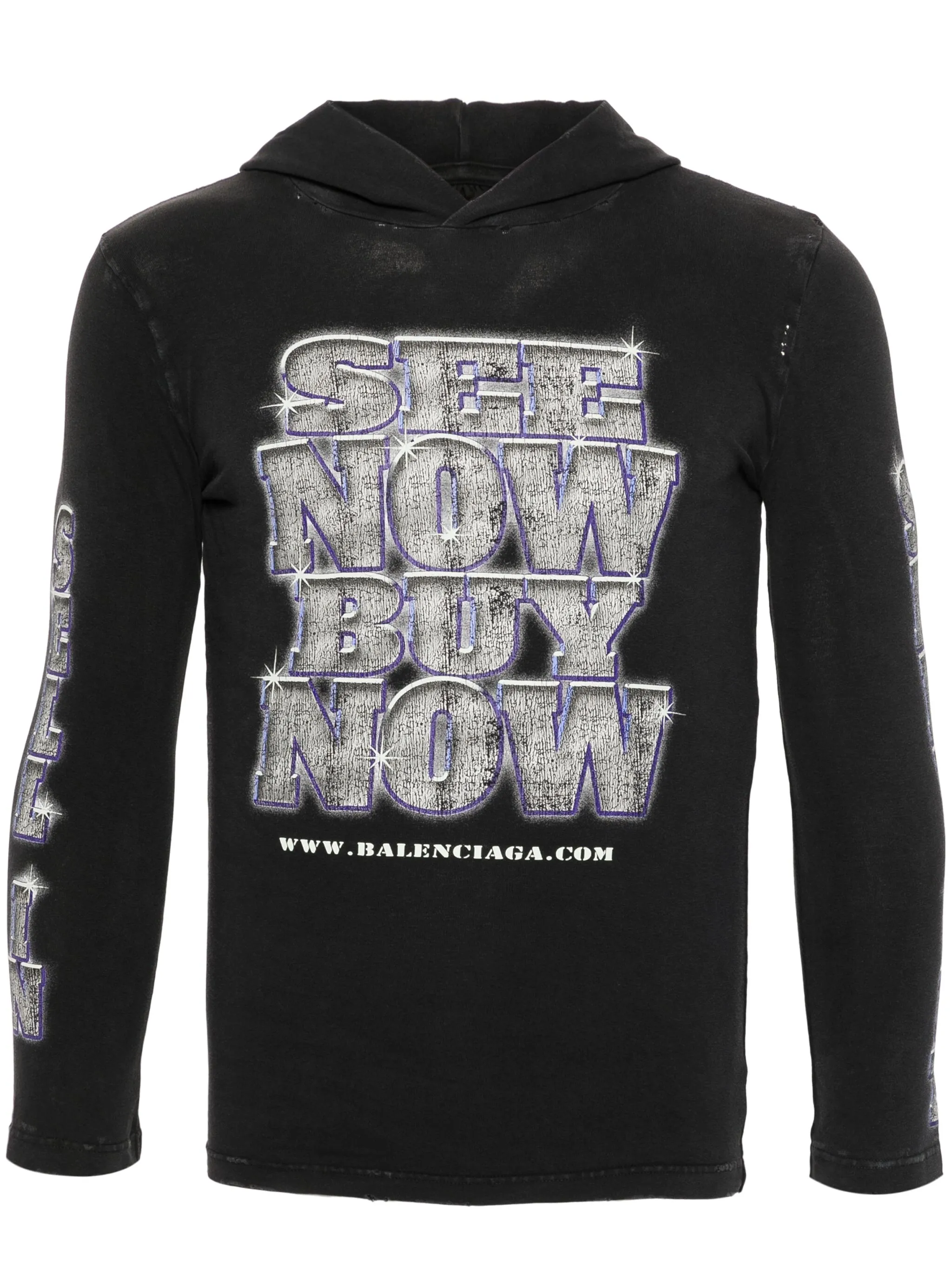 Футболка SNBN с капюшоном и длинными рукавами Balenciaga, черный
Футболка SNBN с капюшоном и длинными рукавами Balenciaga, черный