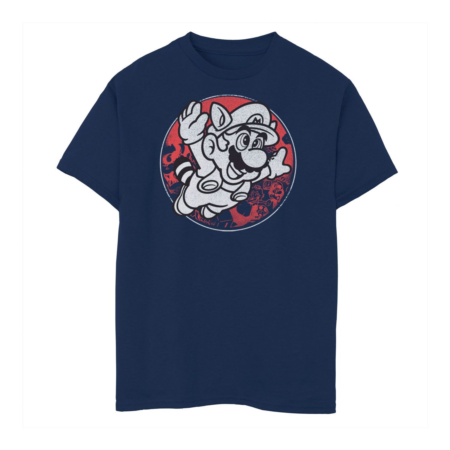 Винтажная футболка с круглым портретом и изображением енота Nintendo Super Mario для мальчиков 8–20 лет Licensed Character, синий
Винтажная футболка с круглым портретом и изображением енота Nintendo Super Mario для мальчиков 8–20 лет Licensed Character, синий
