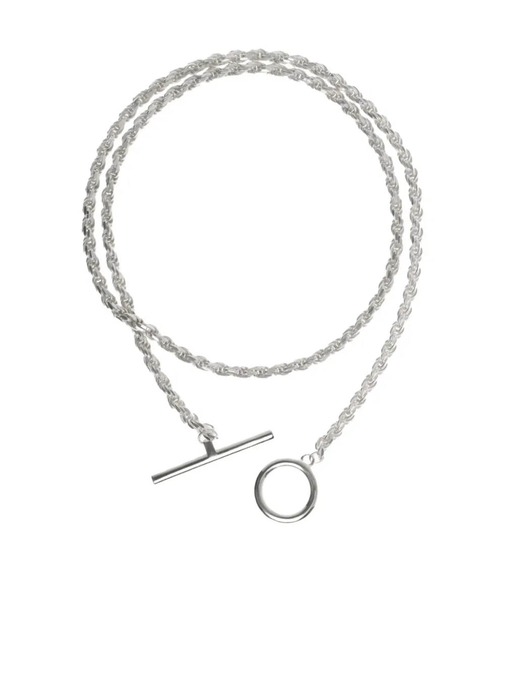 Двойной браслет из веревки и цепи All Blues, серебяный 
Двойной браслет из веревки и цепи All Blues, серебяный