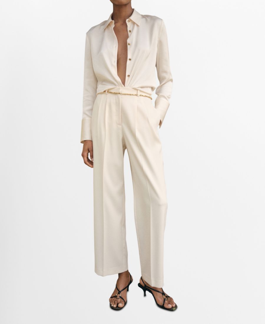 Женские прямые брюки со складками MANGO, Ice Gray
Женские прямые брюки со складками MANGO, Ice Gray