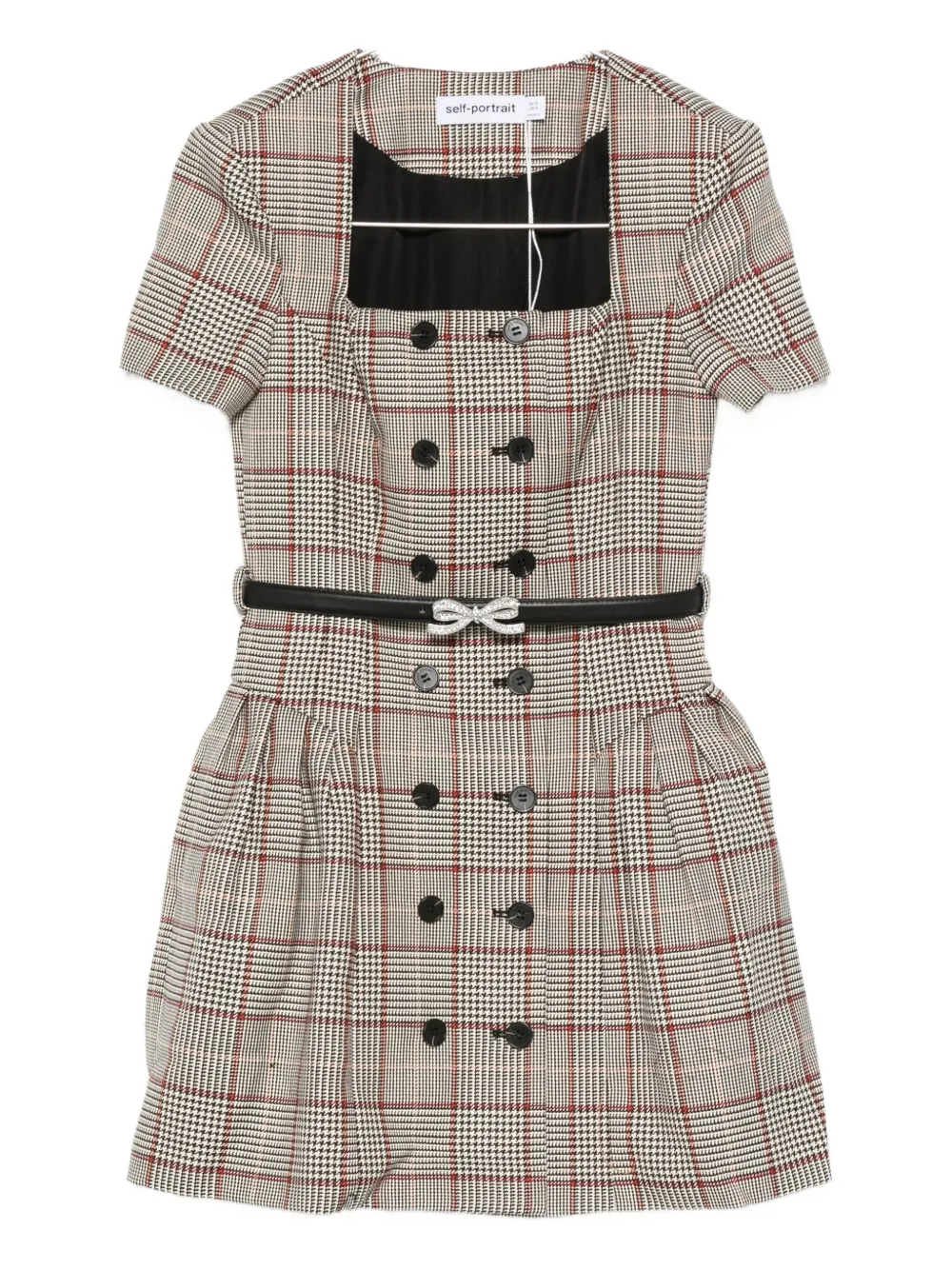 Клетчатое платье мини с короткими рукавами Self-Portrait, нейтральный
Клетчатое платье мини с короткими рукавами Self-Portrait, нейтральный