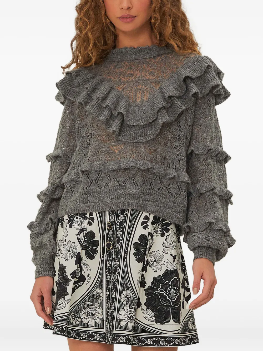 Свитер с оборками FARM Rio, серый
Свитер с оборками FARM Rio, серый