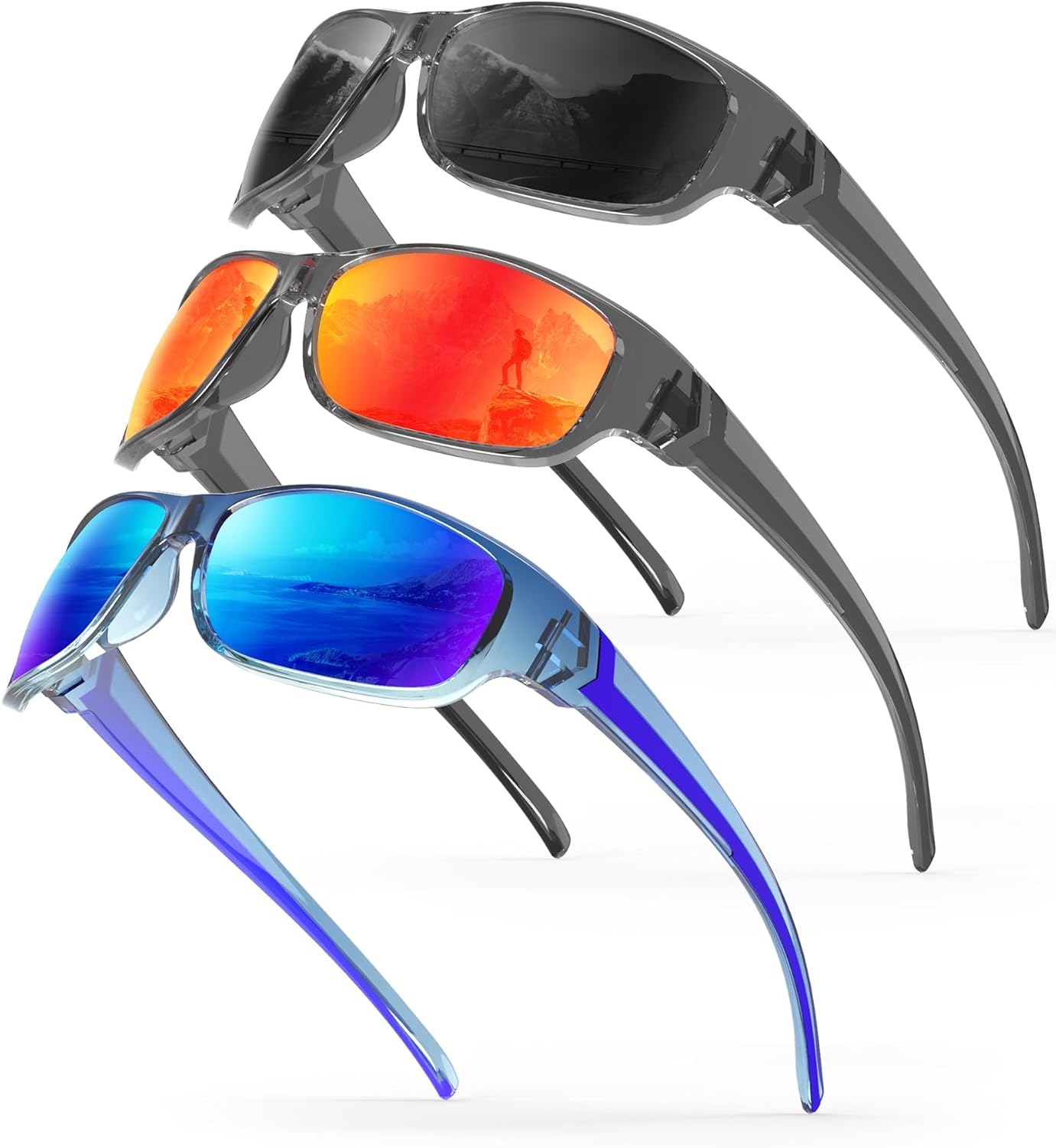 Мужские поляризованные солнцезащитные очки, спортивные солнцезащитные очки с обтекаемой формой для велоспорта и бега с защитой от УФ-излучения UV400 QALLY, Crystal Grey/Crystal Red/Crystal Gradient Ice Blue
Мужские поляризованные солнцезащитные очки, спортивные солнцезащитные очки с обтекаемой формой для велоспорта и бега с защитой от УФ-излучения UV400 QALLY, Crystal Grey/Crystal Red/Crystal Gradient Ice Blue