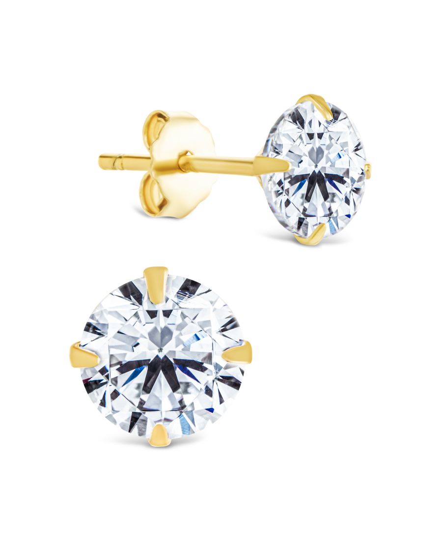 Серьги-гвоздики из стерлингового серебра с круглой огранкой и закрепкой зубцами Sterling Forever, Gold
Серьги-гвоздики из стерлингового серебра с круглой огранкой и закрепкой зубцами Sterling Forever, Gold