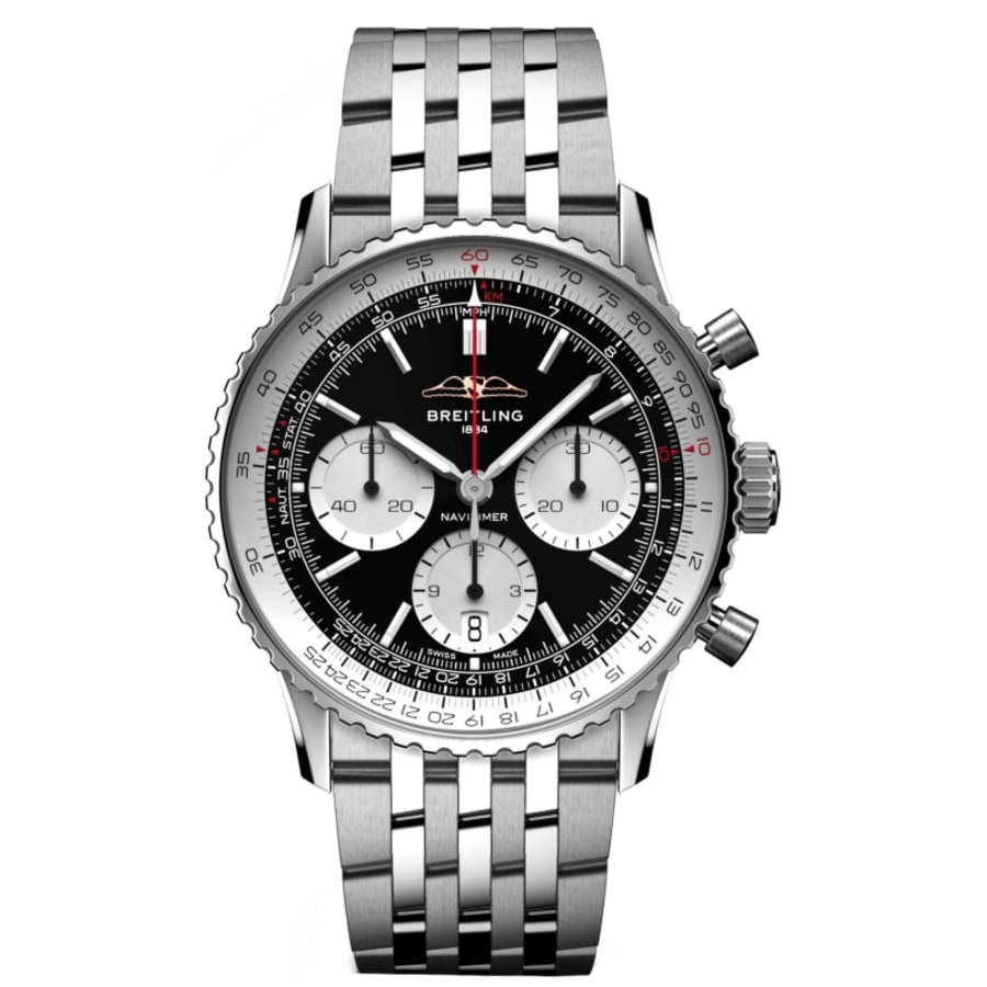 Breitling Navitimer B01 Chronograph 41 черный циферблат стальные мужские часы AB0139211B1A1
Breitling Navitimer B01 Chronograph 41 черный циферблат стальные мужские часы AB0139211B1A1