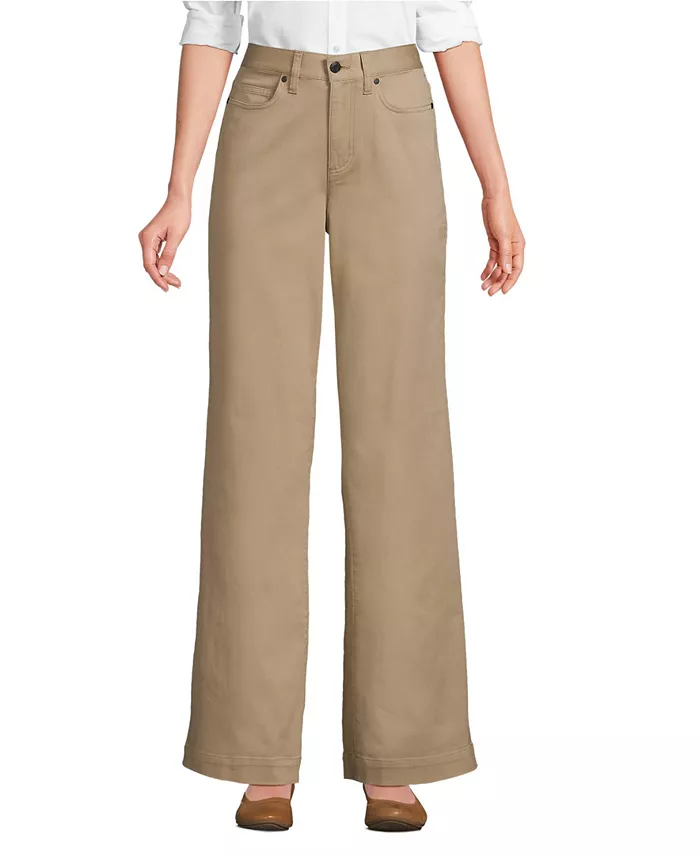 Женские брюки-чиносы с высокой талией и пятью карманами Lands' End, коричневый 
Женские брюки-чиносы с высокой талией и пятью карманами Lands' End, коричневый