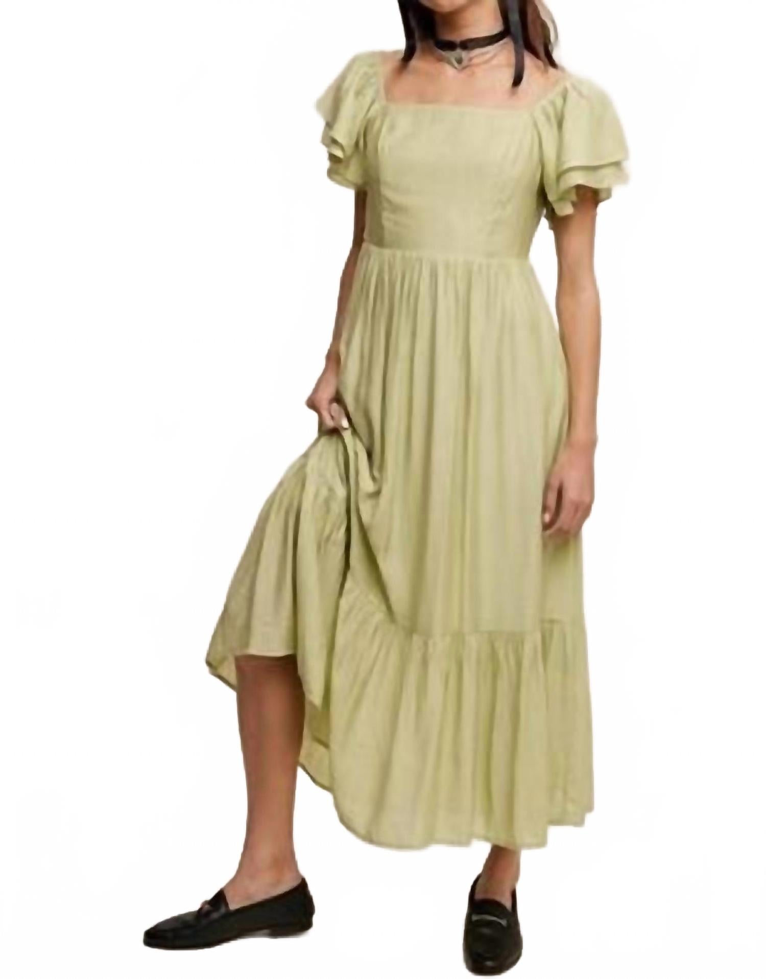 Estee Ruffled Short Sleeve Maxi In Avocado Listicle, Avocado
Estee Ruffled Short Sleeve Maxi In Avocado Listicle, Avocado