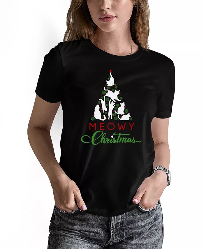 Женская футболка с круглым вырезом и надписью «Meowy Christmas Tree» LA Pop Art, черный
Женская футболка с круглым вырезом и надписью «Meowy Christmas Tree» LA Pop Art, черный