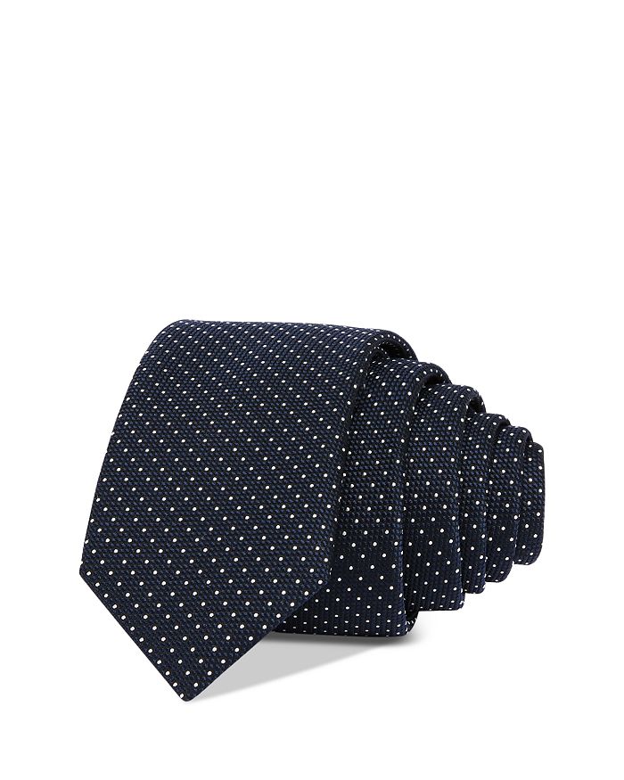 Узкий галстук в микроточку HUGO, синий 
Узкий галстук в микроточку HUGO, синий