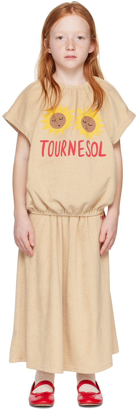 Детский бежевый комплект из футболки и макси-юбки 'Tournesol' Jellymallow
Детский бежевый комплект из футболки и макси-юбки 'Tournesol' Jellymallow