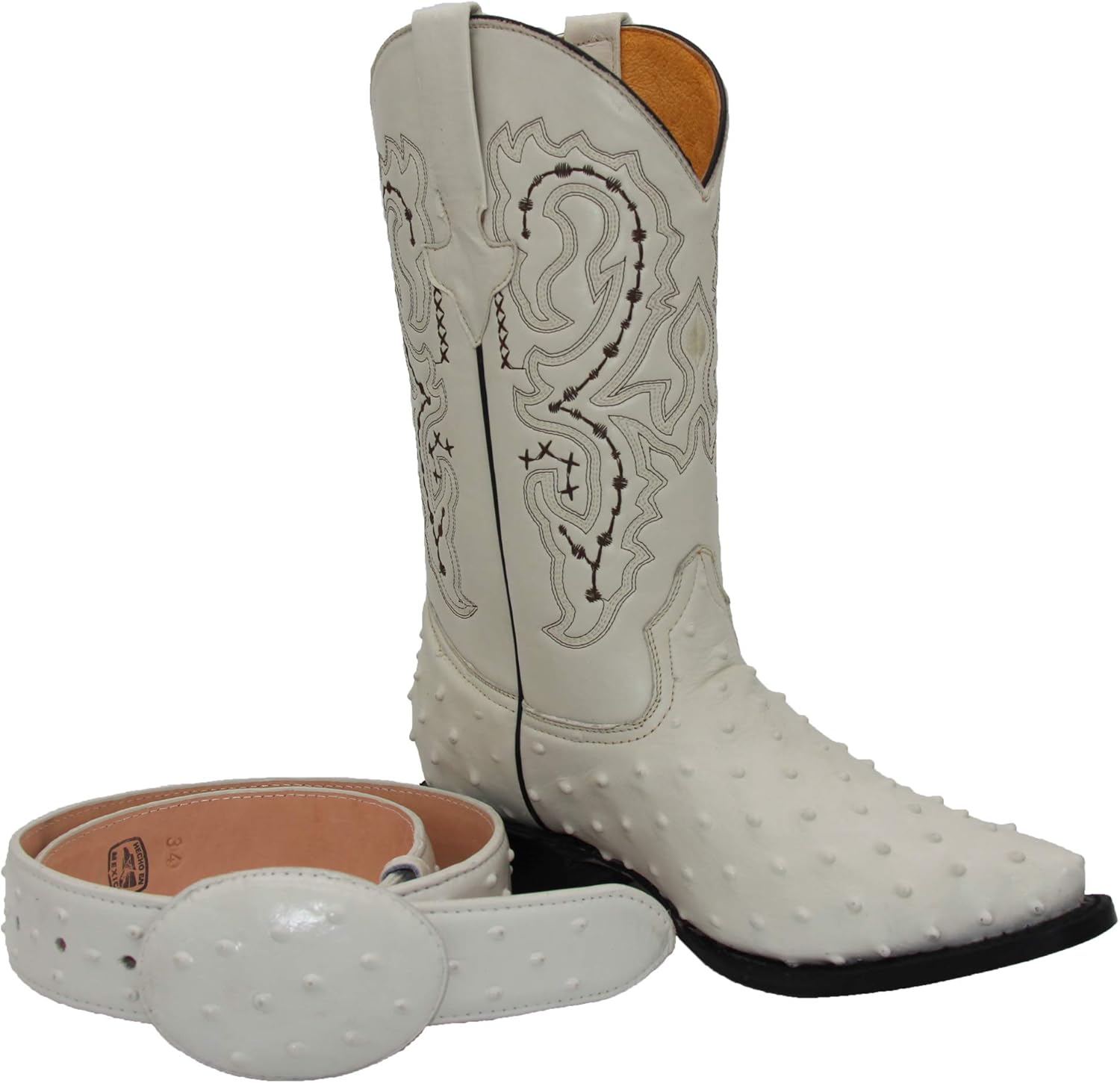 Мужские кожаные ковбойские сапоги Western Shops с тиснением под страусиное перо и ремнем The Western Shops, Bone
Мужские кожаные ковбойские сапоги Western Shops с тиснением под страусиное перо и ремнем The Western Shops, Bone