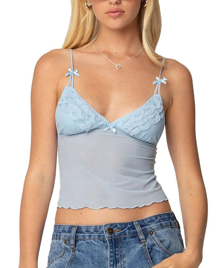 Беркли Топ из прозрачной кружевной сетки Edikted, синий
Беркли Топ из прозрачной кружевной сетки Edikted, синий