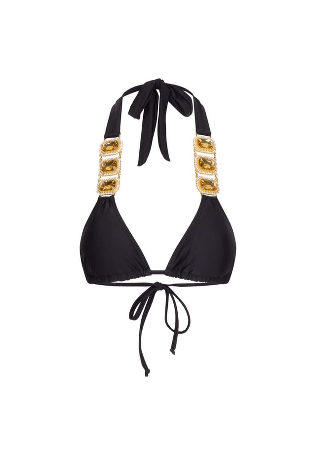 Верх бикини Boujee со стильной отделкой из камней Moda Minx, черный
Верх бикини Boujee со стильной отделкой из камней Moda Minx, черный