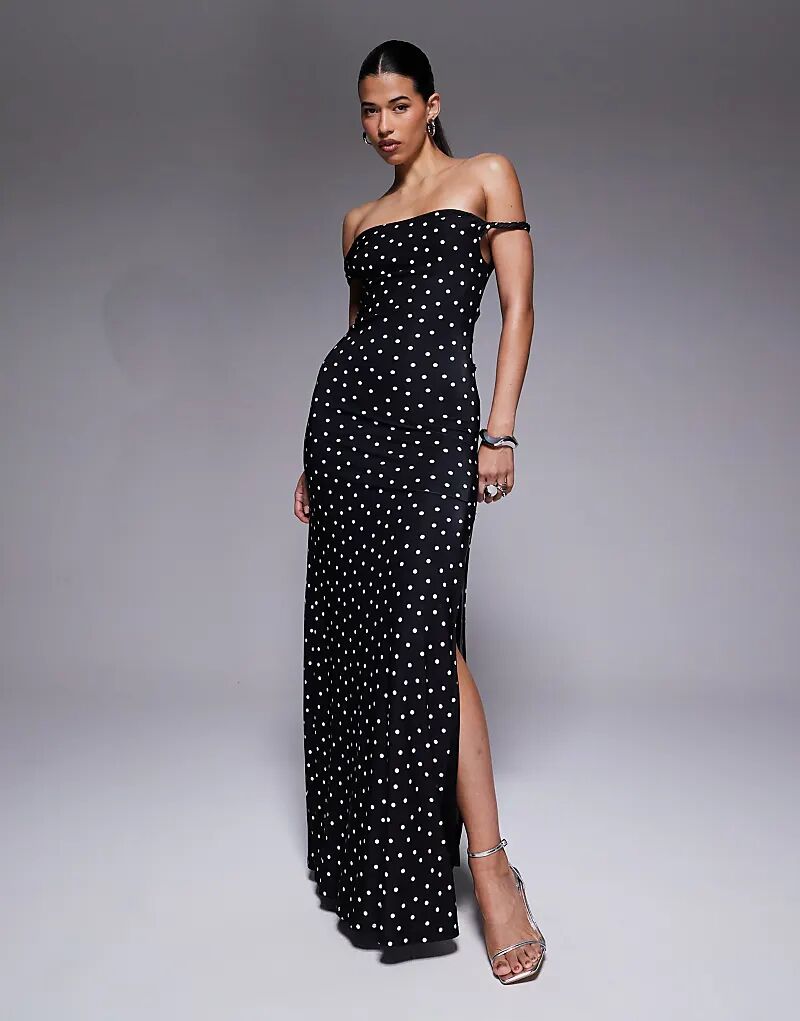 Платье макси ASOS DESIGN в горошек с перекрученными плечами и шнуровкой на спине
Платье макси ASOS DESIGN в горошек с перекрученными плечами и шнуровкой на спине