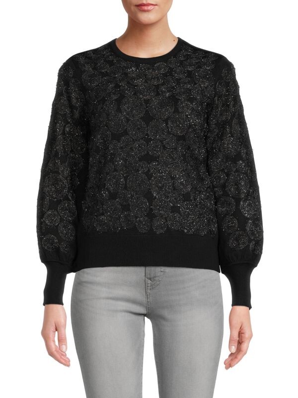 Свитер Yal New York с блестками, черный 
Свитер Yal New York с блестками, черный