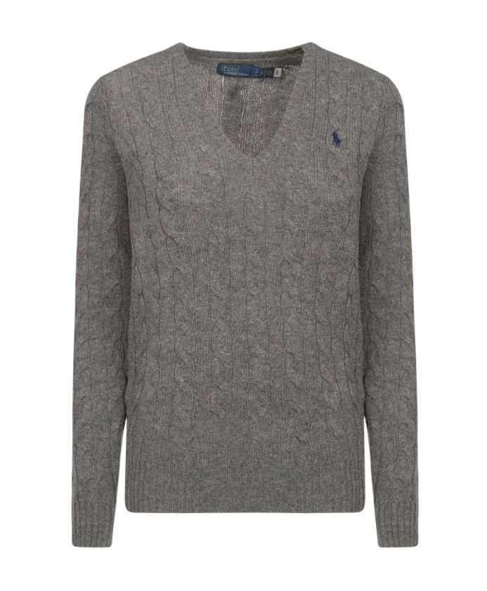 Ребристый свитер с V-образным вырезом Polo Ralph Lauren, серый
Ребристый свитер с V-образным вырезом Polo Ralph Lauren, серый